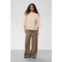 Florale Jacquard-Bluse mit Ballonärmeln