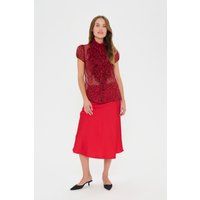 Chiffonbluse mit Leopardenmuster und Rüschen