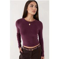 Enges Langarmshirt mit Rundhalsausschnitt