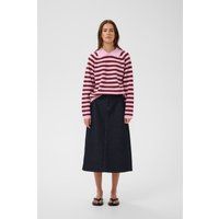 Gestreifter Relaxed-Fit Polo-Pullover mit Kragen