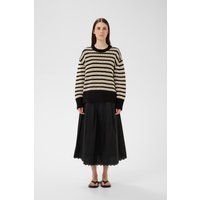 Oversized Gestreifter Crewneck-Pullover