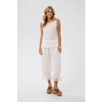 Ärmellose Crinkle-Bluse mit Perlenbesatz