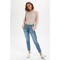 Transparente Spitzenbluse mit Blumenmuster