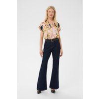 Relaxte Kurzarmbluse mit Blumenprint