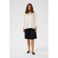 Elegante Satinbluse mit Spitzeneinsatz