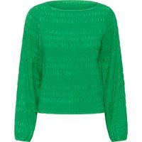 Strukturierte Bluse mit U-Boot-Ausschnitt