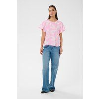 Locker geschnittene Bluse mit Blattmuster