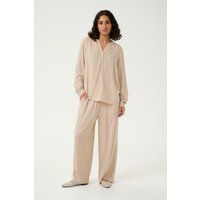 Lockere Leinenmix Henley-Bluse