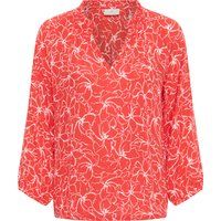 Fließende V-Ausschnitt Bluse mit Blumenmuster