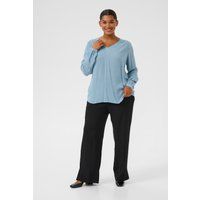 Locker geschnittene V-Ausschnitt Bluse