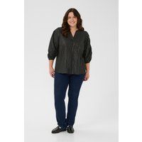 Metallic-Gestreifte Puffärmel-Bluse
