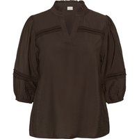 Bluse mit Rüschenkragen und Spitze