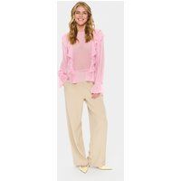Langärmelige Chiffonbluse mit Rüschen