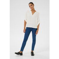 Minimalistische Viskosebluse mit V-Ausschnitt