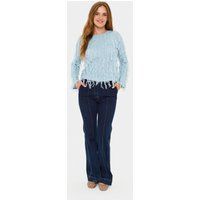 Strukturierte Bluse mit Fransen
