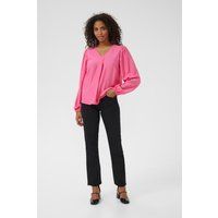 V-Ausschnitt Bluse mit Puffärmeln
