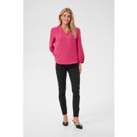 Elegante V-Ausschnitt Bluse mit Puffärmeln