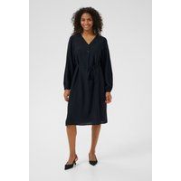 V-Ausschnitt Midikleid mit Knopfleiste