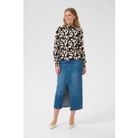 Bluse mit abstraktem Muster und Smok-Details
