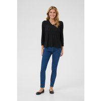 V-Ausschnitt-Bluse mit Lochstickerei