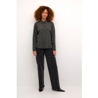 Langärmlige Satin-Bluse im Regular Fit