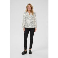 Grafische V-Ausschnitt Bluse