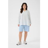 Gestreifte Henley-Bluse aus Leinen-Mix