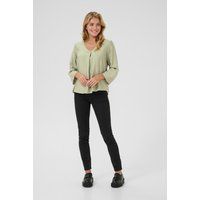 V-Ausschnitt Bluse mit Vorderfalte