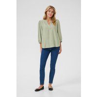 V-Ausschnitt Bluse mit Puffärmeln