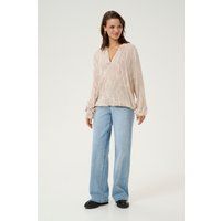 Fließende V-Ausschnitt Bluse mit Marmorprint
