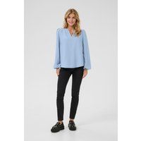 V-Ausschnitt Bluse mit Puffärmeln