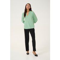 Elegante V-Ausschnitt Bluse mit Rüschenkragen