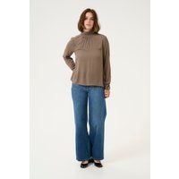 Bluse mit gesmoktem Stehkragen