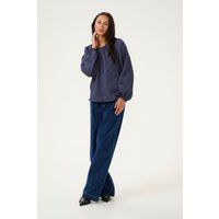 Strukturierte Bluse mit Ballonärmeln