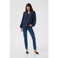 Strukturierte Bluse mit V-Ausschnitt