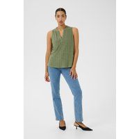 Ärmellose Bluse mit Lochstickerei