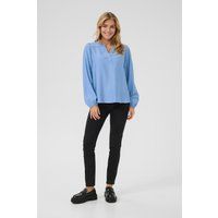 V-Ausschnitt Bluse mit Puffärmeln