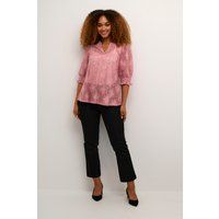 Bluse mit filigraner Lochstickerei