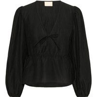 Bluse mit V-Ausschnitt und Schößchen