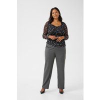 Langarmbluse mit Mesh und Blumenmuster