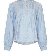 Bestickte Bluse mit Plissee-Details