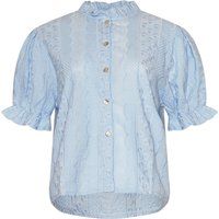 Bestickte Baumwollbluse mit Puffärmeln