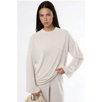 Oversize-Oberteil aus Modal-Mix mit Rundhalsausschnitt