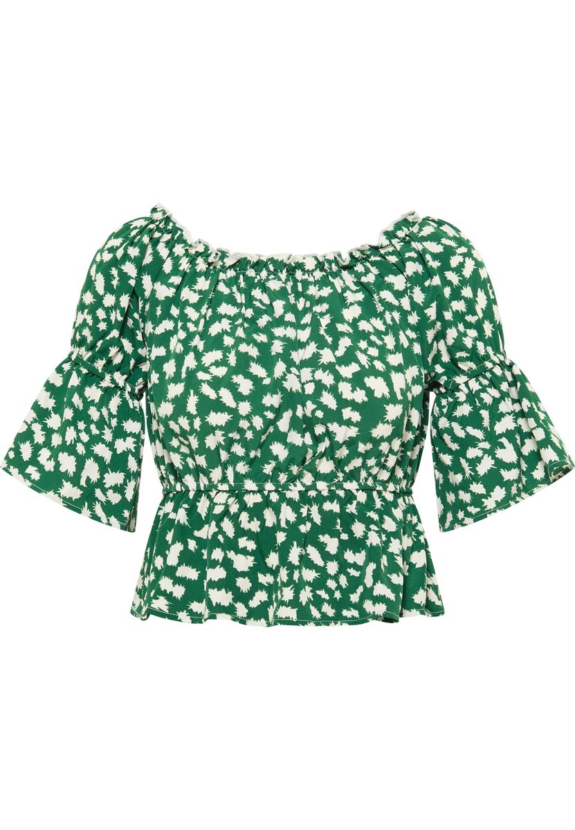 Carmen-Bluse mit Allover-Print