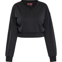 Kurzes Sweatshirt mit V-Ausschnitt