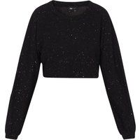 Schimmerndes Crop-Top mit Bischofsärmeln