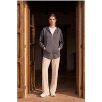 Langer Oversized-Hoodie mit Reißverschluss