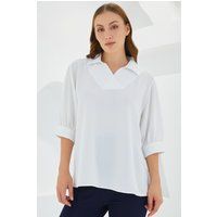Lockere Bluse mit Polokragen