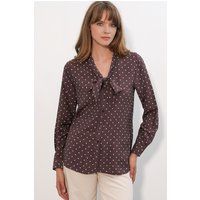 Polka-Dot Popeline-Bluse mit Bindedetail