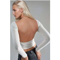 Polka-Dot-Top mit Rückenausschnitt
